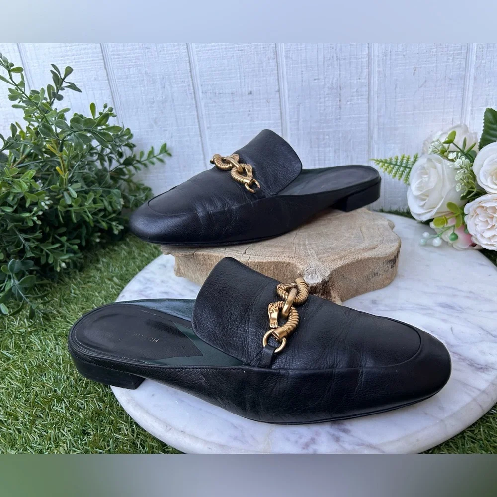 Tory Burch Jessa Backless Loafers Women  $298 Color: Perfect Black size 8.5